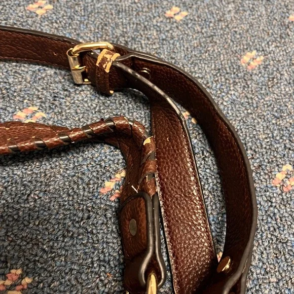 Michael Kors Brown Leather Flap Top Brown Crossbody Shoulder Bag Tassel Clip - Picture 6 of 11